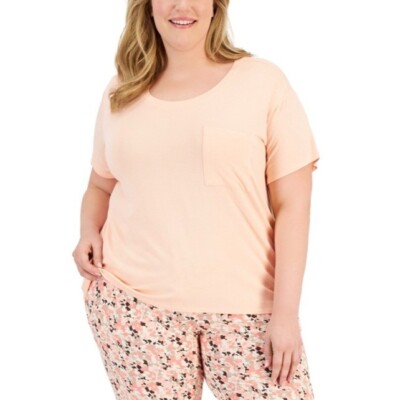 Macy s Plus Size Essentials Pajama T-Shirt Tropical Peach 2X