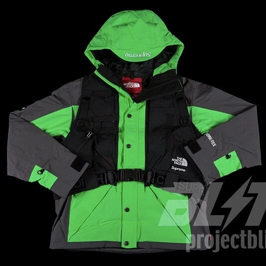 SS20 SUPREME THE NORTH FACE TNF RTG VESTE + GILET GORE TEX VERT VIF TAILLE S
