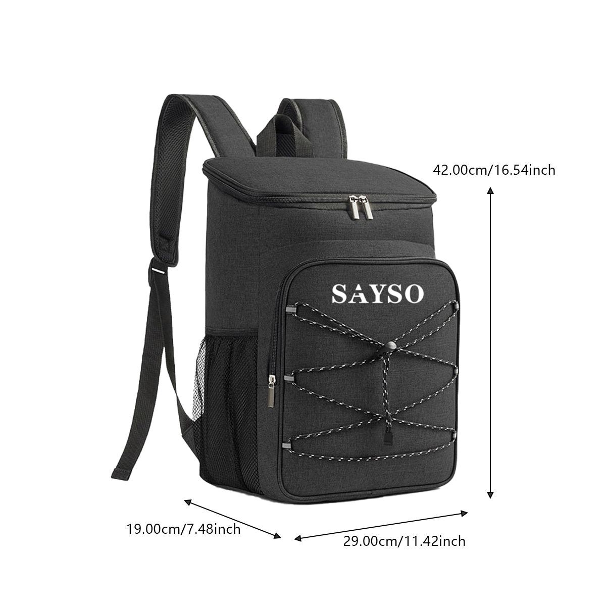 Black Cooler Backpack Insulated Leak Proof 30 Cans Soft Cooler Bag