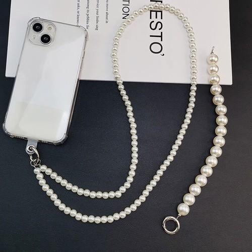 Crossbody Pearl Bead Phone Chain For Iphone Samsung Xiaomi Huawei Phone Pendant - Zdjęcie 4 z 6