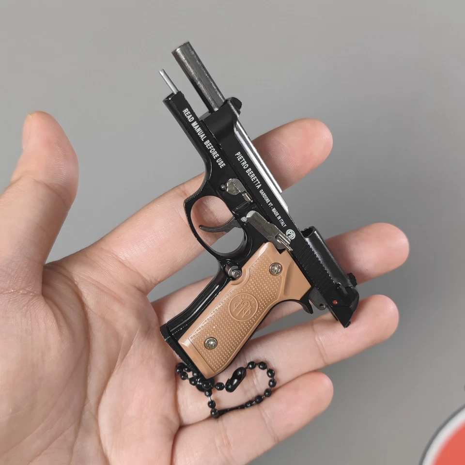 Gun Keychain,Mini Beretta 92f Keychain 1:3 Scale Pistol Model Keychain for Man - Image 4 of 4