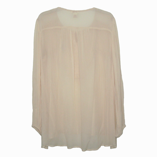 Sundance Womens Beaded Embroidered Long Sleeve Chiffon Tunic Blouse Size L - Picture 4 of 10