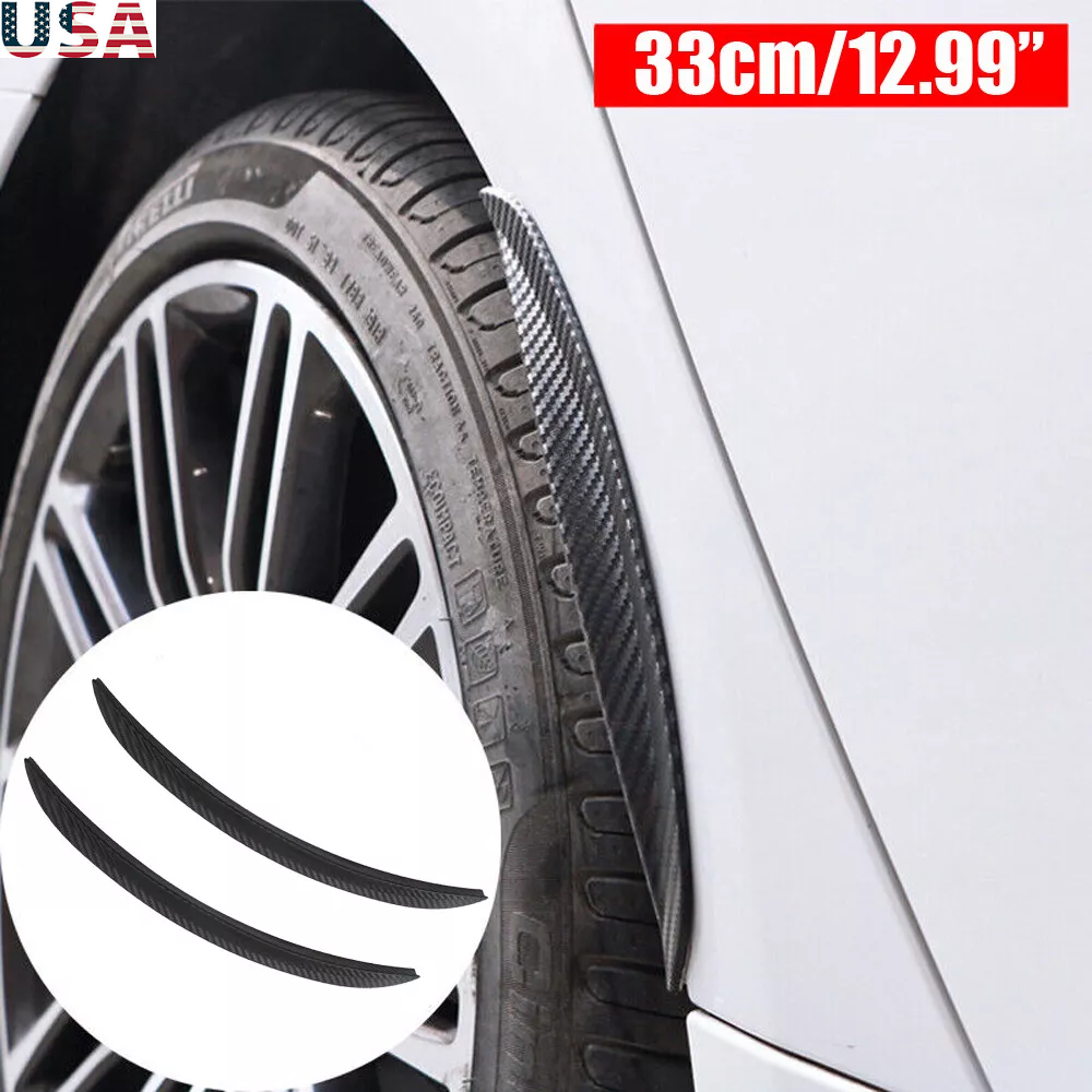 2PCS Carbon Fiber Car Fender Flares Mud Guards Wheel Arch Splash Lip