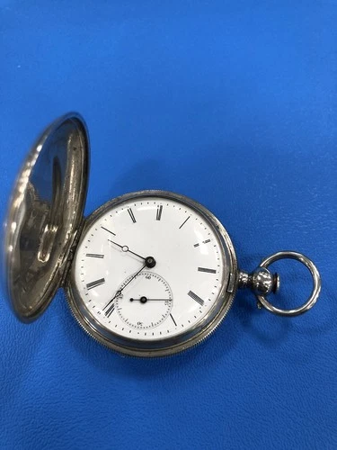 Antique 1880s Longines silver case Key pocket watch