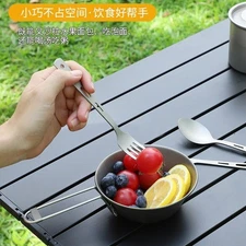 Titanium Camp Picnic Cutlery Lightweight Tableware Knife Fork Spoon Set New &