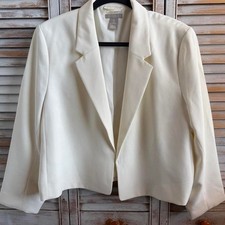 Hm cream cropped blazer in