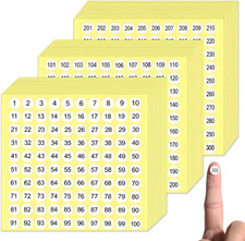 1-300 Stickers with Numbers, Numbered Stickers, Consecutive Number Sticker, 4500