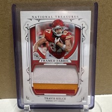 2025 National Treasures Framed Fabrics Patch /49 Travis Kelce #FF-TKE