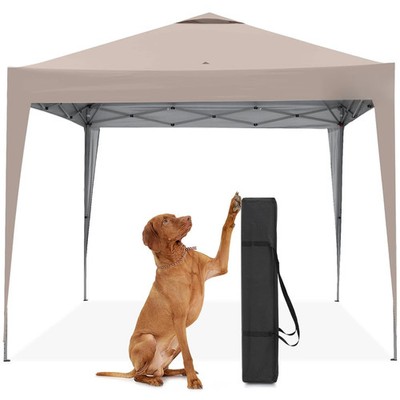 10x10 Pop Up Canopy Tent - Waterproof & UV Protection for Outdoor Events (Beige)