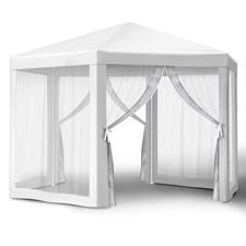 13'x13' Party Tent Canopy Tent Outdoor With 6 Removable Mesh Walls White US