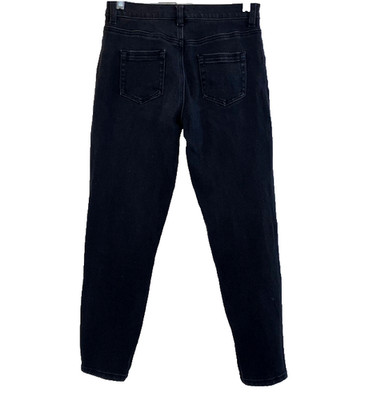 DG2 Diane Gilman Jeans 2P Faded Black Crop 2 Petite Tapered Leg Mid Rise 2 P