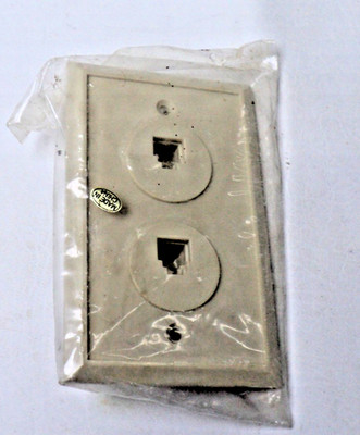 Lot of 2 New Dual Phone Jack, Flush 6P6C RJ11C or RJ14C 1-2-3 Line Ash 3pr