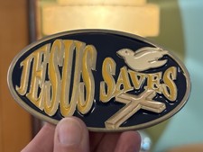 Jesus Saves Cross & Dove Made In USA 2448 Belt Buckle -RARE!