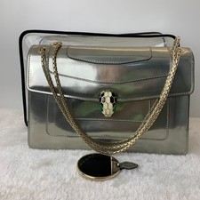Pre  owned Bvlgari Metallic Silver Flap Chain Shoulder Bag TKB00000021