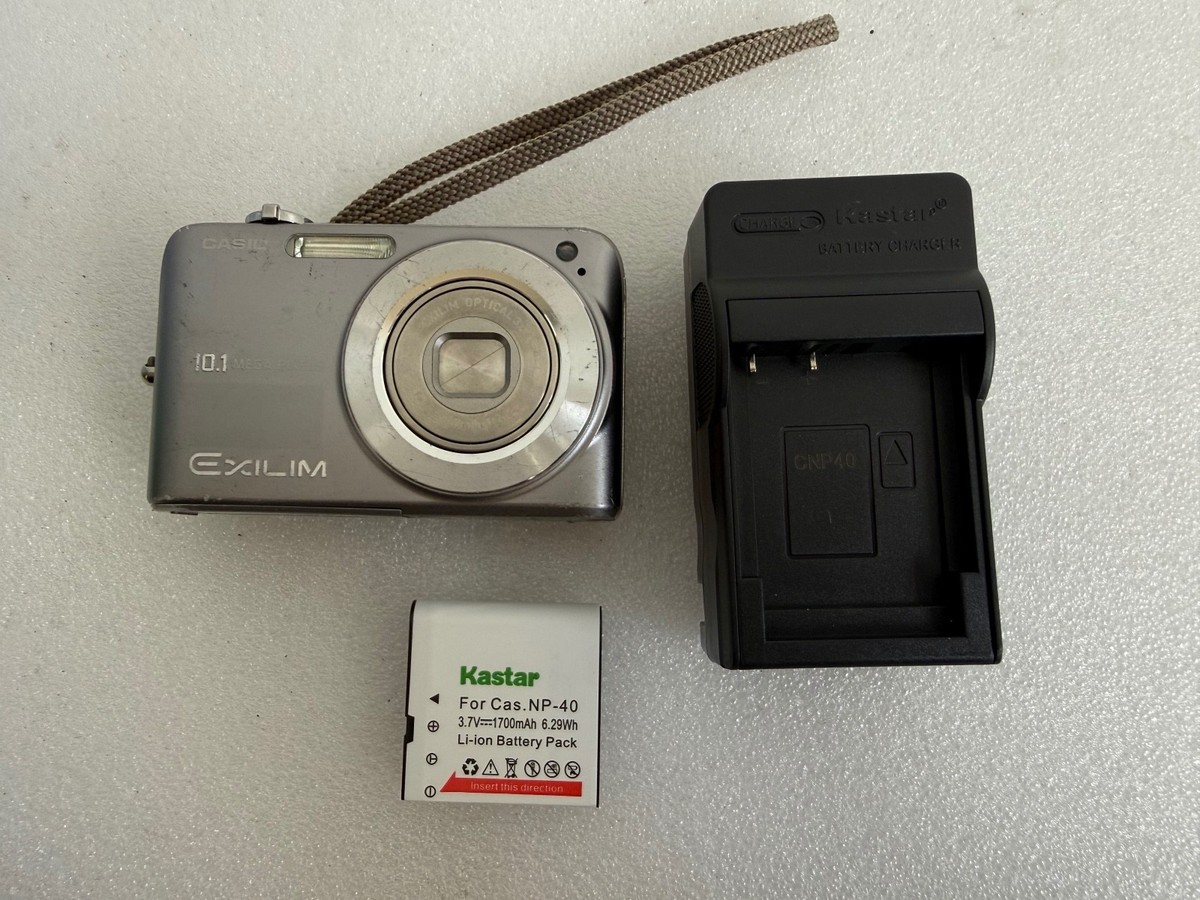 Casio Exilim EX-Z1080 10.1MP Digital Camera Grey Bundle Broken