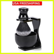 Men's Shaving Brush Set, 3pcs Synthetic Shaving Brush with Acrylic Stand and ...