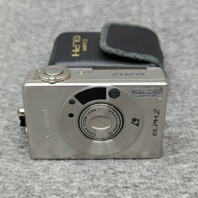 Canon ELPH 2 APS Compact Film Camera 24mm Lens Point & Shoot Silver Untested
