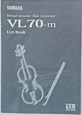 Yamaha VL-70-m V.A. Tone Generator Original Data List Book, Owner's Manual # 2