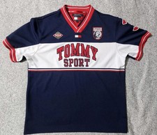Rare Vintage Tommy Sport Hilfiger Jeans Spell Out Jersey Size LARGE