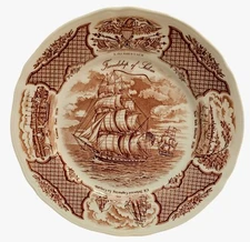 Set of 4: Dinner Plates Fair Winds The Friendship of Salem 10 1/2  inch diameter
