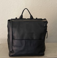 Mochila/bolso de pañales Mina Baie Harper de cuero negro ligeramente usado muy limpio