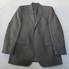 Chaps Men’s Sport Coat Blazer 42L Gray Two Button Notch Lapel Dress Jacket