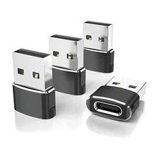 4 Pack USB to USB C Adapter for iPhone 17 Female to A Male Converter Car Charger