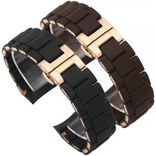 Correa de extremo curvo premium Armani AR5905 5890 5919 20/23 mm negro marrón oro rosa