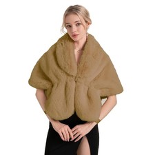 Faux Fur Shawls and Wraps Women Stole Bridal Bridesmaids Warm Cloak Cape Coat