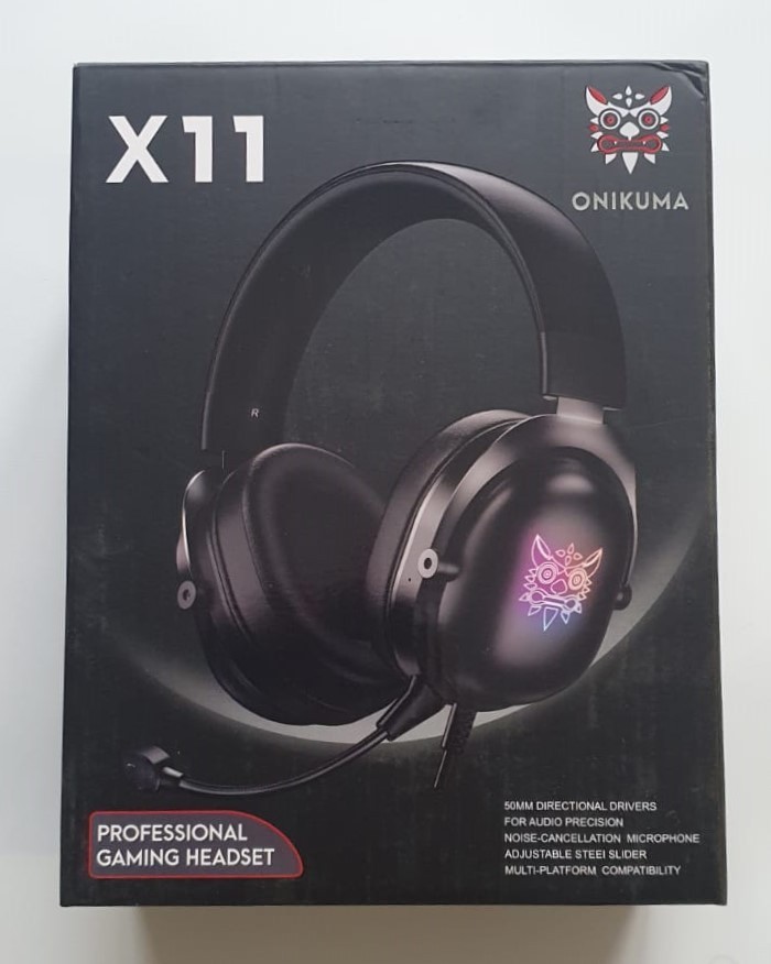 Casque gaming Onikuma X11 noir avec micro réduction de bruit et son 7.1
