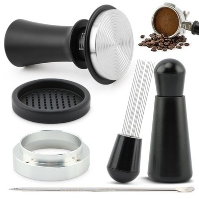 51mm Espresso Accessories Kit,Spring Loaded Calibrated Tamper, WDT Tool,Dosin...