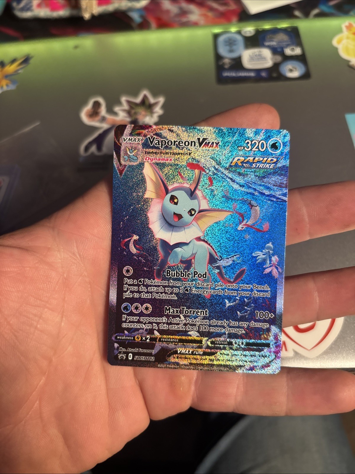 Vaporeon VMAX SWSH182 Pokémon TCG Promo Holo Full Art Rapid Strike Card