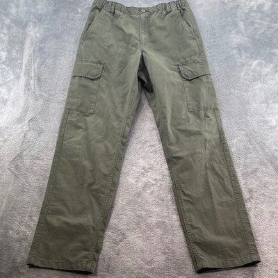 Free Assembly Mens Olive Green Cargo Pants Straight Leg Cotton Size Small