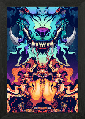 Shina Wolf gerahmtes Wandbild Poster Leinwanddruck Bild