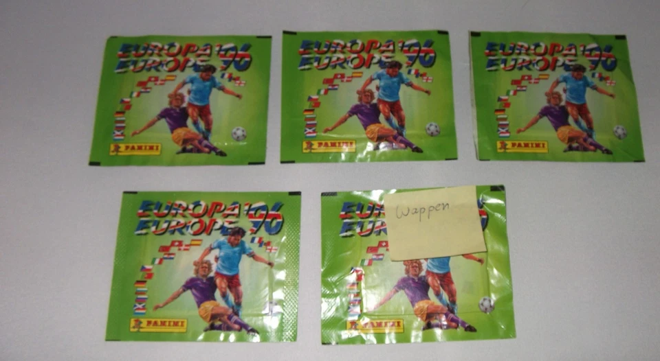 Panini EM 96 / 5 x Tüten davon 1x Wappen - Bild 1 von 1