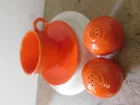 Vintage Fiesta Radioactive?  Red Salt and Pepper Shakers Homer Laughlin