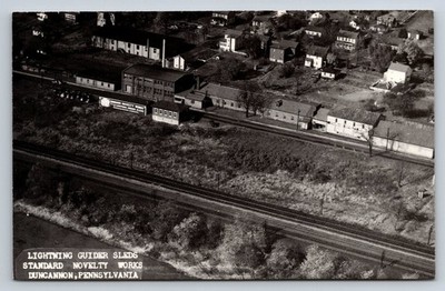 Duncannon PA Standard Novelty Works Lightning Guider Sleds Postcard