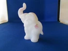 Fenton Elephant Matte Satin Glass Pink Blush Berries & Blossoms Trunk Up Lisa G