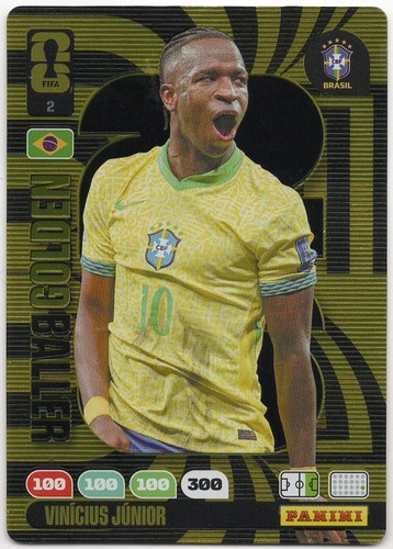 Panini FIFA World Cup Vinicius Junior Brazil Golden Baller Limited