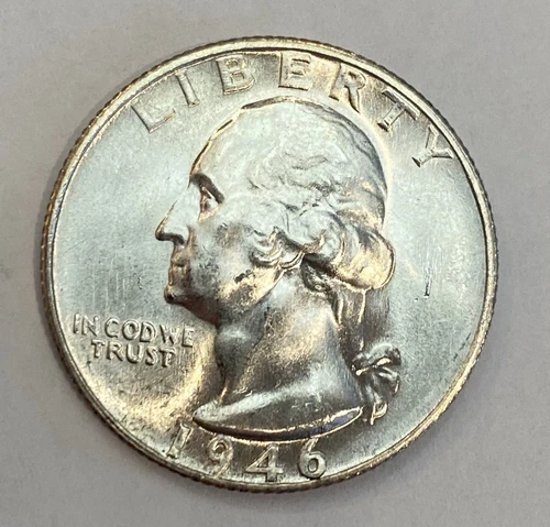 1946-S 90% Silver Washington Quarter UNC+