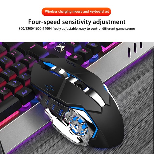 `Wiederaufladbare Tastatur Und Maus Suspendierte Tastenkappe Mechanisches Ge - Photo 2/14
