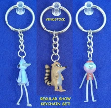 NEW REGULAR SHOW KEYCHAIN BACKPACK ZIPPER PULL BENSON MORT & RIGBY YOU PICK ONE