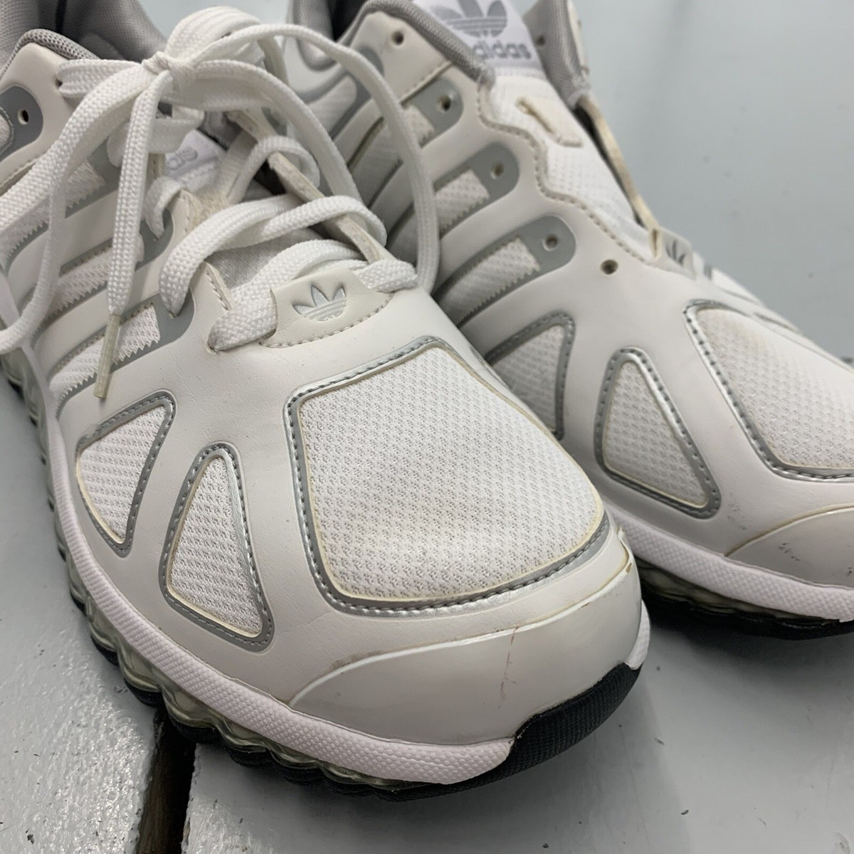 Men Adidas Trainers Mega Softcell US 12 Exclusive Limited Rare Collection Adidas Mega Softcell RL Running Shoes Sneakers White G44414  main image 4
