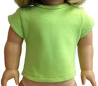 Green Knit Cap Sleeved Top Shirt Clothes for 18 inch Girl Dolls