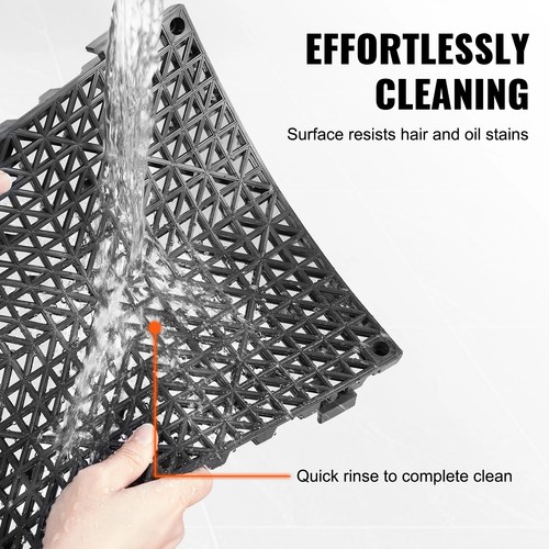 Non-Slip Interlocking Tile Drainage Mats, PVC, 12x12", Easy Assembly, Gray/Blue - Picture 4 of 20