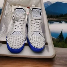 Christian Louboutin Lou Spikes Orlato EU40 color Bianco/Sonik Free Gift w/purcha