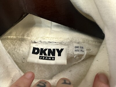 vintage DKNY jeans hoodie sweatshirt adult OSFA 90s donna karan