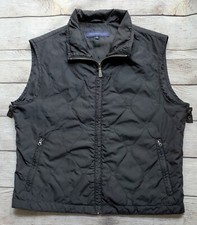 Womens Trussardi Jeans Black Polyester Zippered Vest Size 50