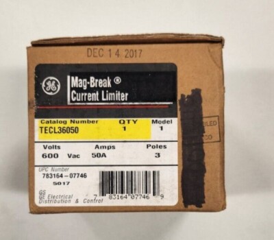  NEW  GENERAL ELECTRIC TECL36050 NEW 50A MAG-BREAK CURRENT LIMITER TECL36050