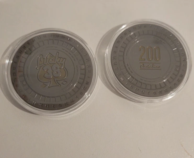 Lucky 38 Platinum Chip (Vintage Color) Fallout New Vegas (Set of 2) + FREE SHIP - Image 2 of 3